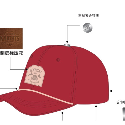 Leather Badge Golf Cap